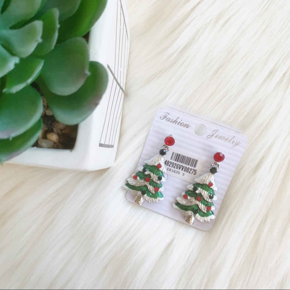 Christmas Trees Dangling Earrings - Picture 2 of 6